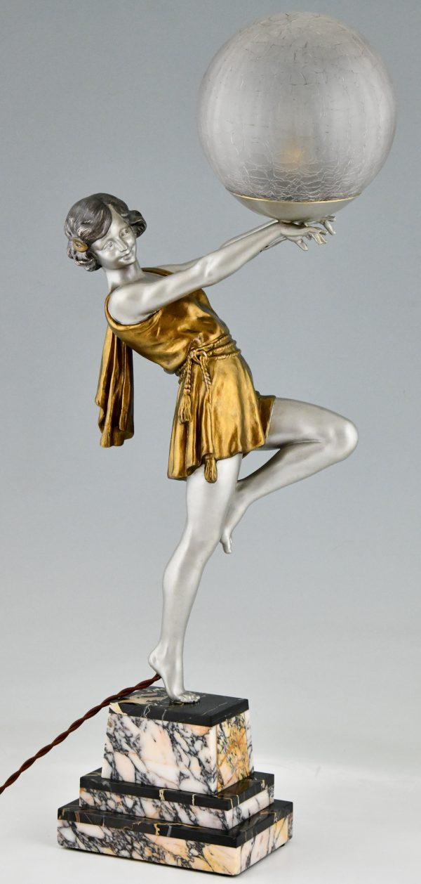Lampe Art Deco danseuse au ballon