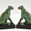 Art Deco bookends seated panthers.