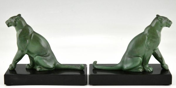 Art Deco bookends seated panthers.