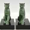 Art Deco bookends seated panthers.