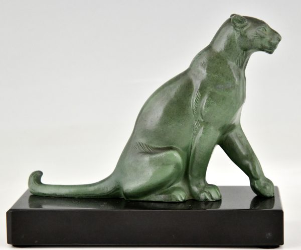 Art Deco Buchstützen sitzende Panther