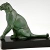 Art Deco bookends seated panthers.