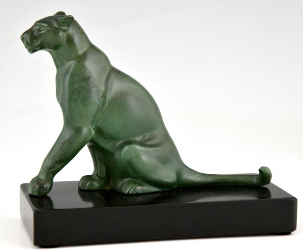 Art Deco Buchstützen sitzende Panther