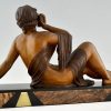 Art Deco sculpture seated nude with shell, The Echo.