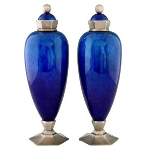 Art Deco vases Sevres Paul Milet blue - 1