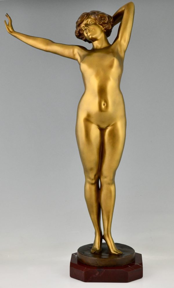 Paul Philippe Art deco bronze nude sculpture - 1