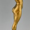 Awakening Art Deco Bronzeskulptur Frauenakt 80cm.