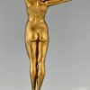 Awakening Art Deco Bronzeskulptur Frauenakt 80cm.