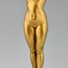 Reveil Art Déco sculpture en bronze d’une femme nue 80 cm.