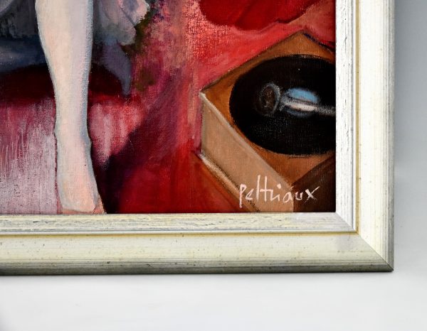 Gemälde in Art-Deco Stil Frau mit Grammophon