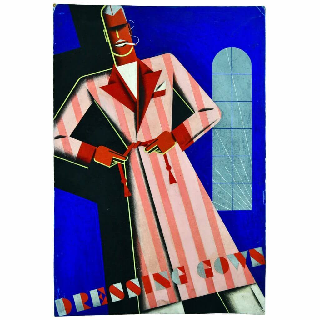 Art Deco poster design man in dressing gown Deconamic