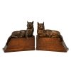 Art Deco bronze cat bookends Riche