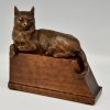 Art Deco bronze bookends with cats