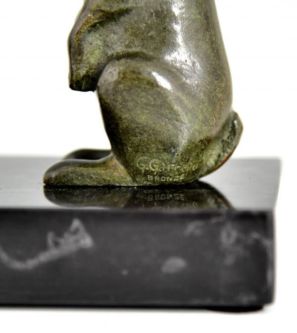 Art Deco hare and tortoise bronze bookends.