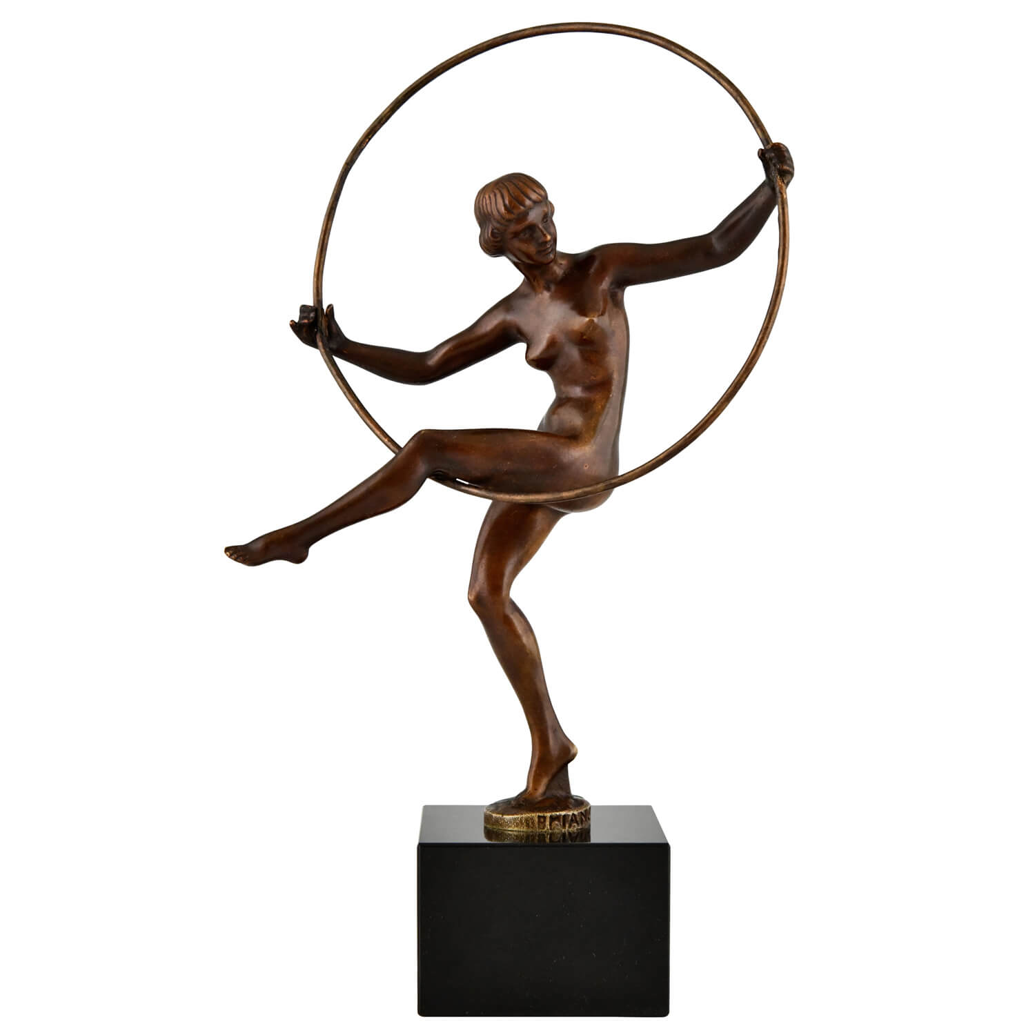 Art Deco bronze hoopdancer Briand