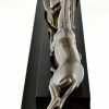 Art Deco sculpture femme nue et gazelle Seduction