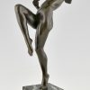 Sculpture en bronze Art Déco danseuse au poignard