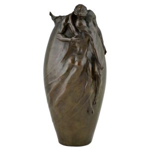 Art Nouveau bronze vase Edgar Walter