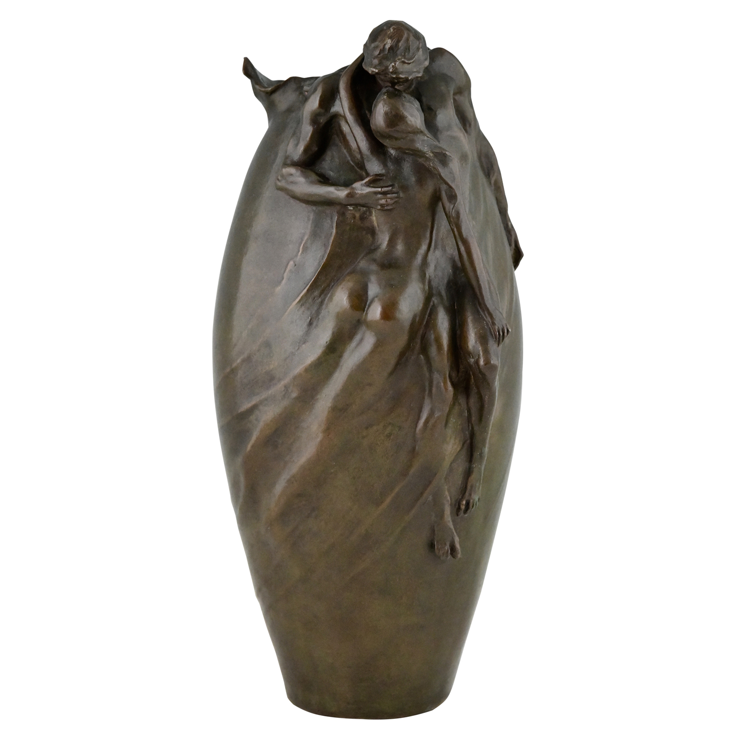 Art Nouveau bronze vase Edgar Walter