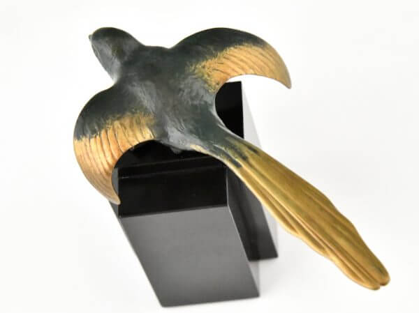 Art Deco Bronze Buchstützen Vögel Bachstelzen