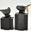 Art Deco bronze bird bookends wagtails