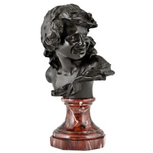 Injalbert antique bronze bust