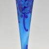 Azurette Art Deco blue Cameo glass vase