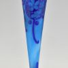 Art Déco Vase en verre caméo bleu Azurette