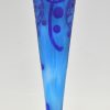 Azurette  Art Deco blue Cameo glass vase