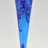 Art Déco Vase en verre caméo bleu Azurette