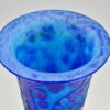 Azurette  Art Deco blue Cameo glass vase