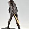 Art Deco Skulptur Gladiator mit Helm, Schwert und Schild