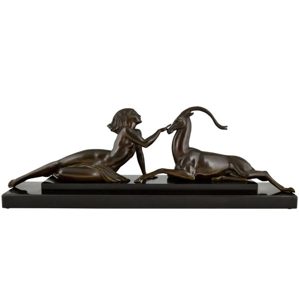 Seduction Fayral Art deco nude and deer