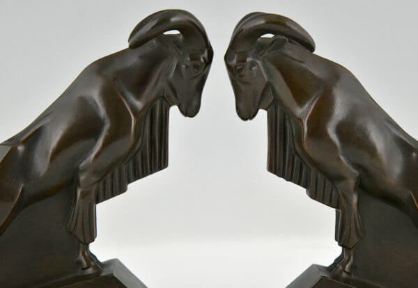 Art Deco Ibex or ram bookends