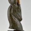 Art Deco Bronzebüste eines Hirsches