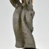 Art Deco bronzen buste van een hert