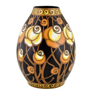 Art Deco ceramic vase Catteau