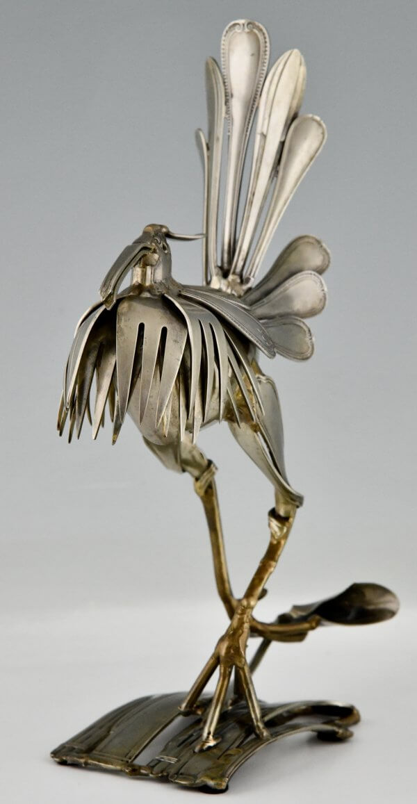 Vintage Besteckskulptur eines Vogels