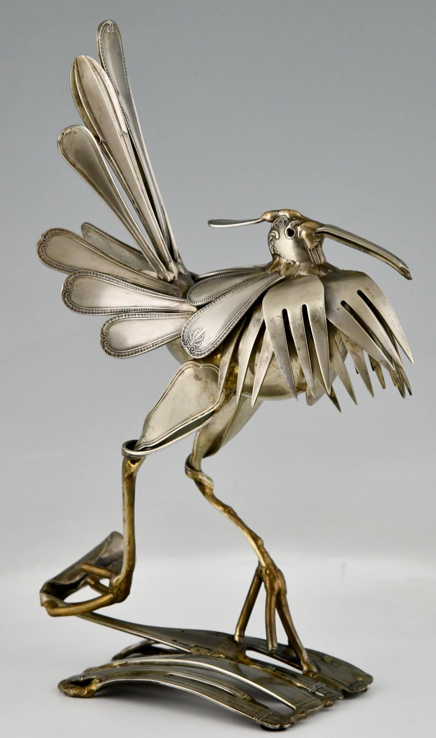 Mid Century cutlery sculpture of a bird - Deconamic