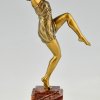 Art Deco bronzen sculptuur van een danseres Bacchanale