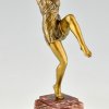 Art Deco bronzen sculptuur van een danseres Bacchanale