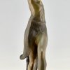 Art Deco Bronzeskulptur einer Thyrse Tänzerin und Faun