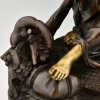 Sculpture en bronze antique Fortune, Allégorie du Commerce Maritime.