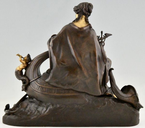 Antike Bronzeskulptur Fortuna, Allegorie des Seehandels.