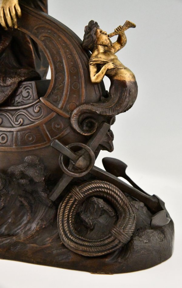 Antique bronze sculpture Fortune, Allegory of Sea Trade.