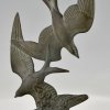 Art Deco sculptuur vogels in vlucht