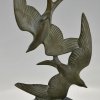 Art Deco Skulptur Vögel im Flug