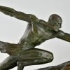 Art Déco Bronzeskulptur Sportler mit Speer