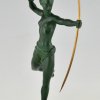 Art Deco Skulptur Akt mit Bogen Diana