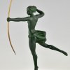 Art Deco sculptuur naakt met boog Diana